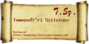 Temesvári Szilviusz névjegykártya
